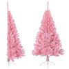 vidaXL Medio &aacute;rbol de Navidad artificial con soporte PVC rosa 150 cm
