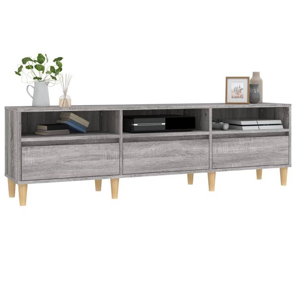 vidaXL Mueble para TV madera contrachapada gris Sonoma 150x30x44,5 cm