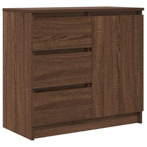 vidaXL Aparador con caj&oacute;n roble marr&oacute;n 71x35x65 cm madera ingenier&iacute;a