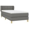 vidaXL Cama box spring con colch&oacute;n tela gris oscuro 90x190 cm