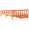 vidaXL Cama sin colch&oacute;n madera maciza de pino marr&oacute;n cera 160x200 cm