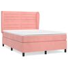 vidaXL Cama box spring con colch&oacute;n terciopelo rosa 140x200 cm