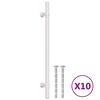 vidaXL Tiradores para armarios 10 uds acero inoxidable plateado 192 mm