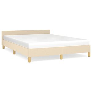 vidaXL Cama sin colch&oacute;n tela color crema 140x200 cm
