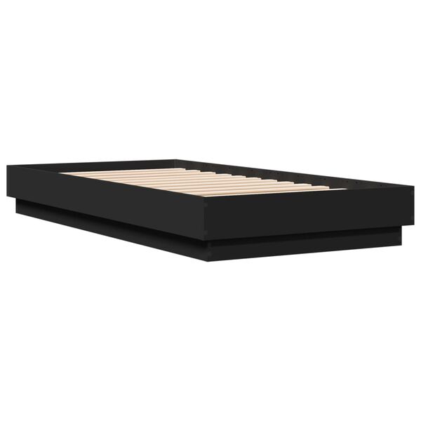 vidaXL Estructura de cama con luces LED negro 75x190 cm