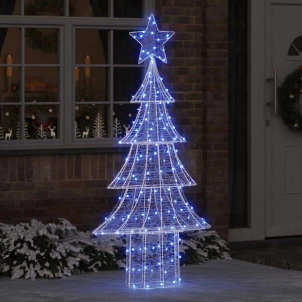 vidaXL Árbol de Navidad con 240 LED Azul 180 cm Acrílico