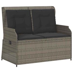 vidaXL Sill&oacute;n reclinable de jard&iacute;n con cojines rat&aacute;n sint&eacute;tico gris