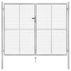vidaXL Puerta de jard&iacute;n de acero galvanizado 306x200 cm color plata
