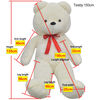 vidaXL Oso de peluche grande XXL blanco 135 cm