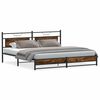 vidaXL Estructura de cama sin colch&oacute;n metal roble ahumado 193x201 cm