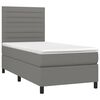 vidaXL Cama box spring con colch&oacute;n tela gris oscuro 90x190 cm
