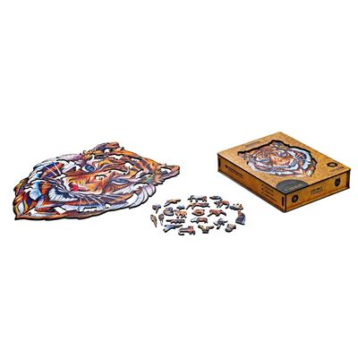 UNIDRAGON Puzzle Lovely Tiger madera 273 piezas gigante 30x38 cm