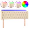 vidaXL Cabecero con LED de tela crema 147x16x78/88 cm