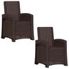 vidaXL Sill&oacute;n de jard&iacute;n reclinable imitaci&oacute;n rat&aacute;n 2 uds. Marr&oacute;n PP