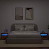 vidaXL Mesitas de noche con luces LED 2 uds madera vieja 60x35x40 cm