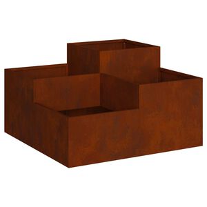 vidaXL Maceta para Jard&iacute;n Oxidado 80 x 80 x 48 cm Acero autopatinable