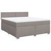 vidaXL Cama box spring con colch&oacute;n tela gris taupe 180x200 cm
