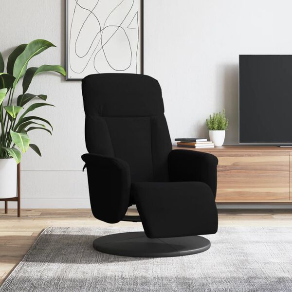 vidaXL Sillón reclinable con reposapiés terciopelo negro
