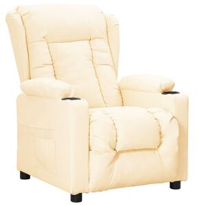 vidaXL Sill&oacute;n reclinable de cuero sint&eacute;tico crema