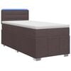 vidaXL Cama box spring con colch&oacute;n Marr&oacute;n Oscuro 90 x 200 cm Tela