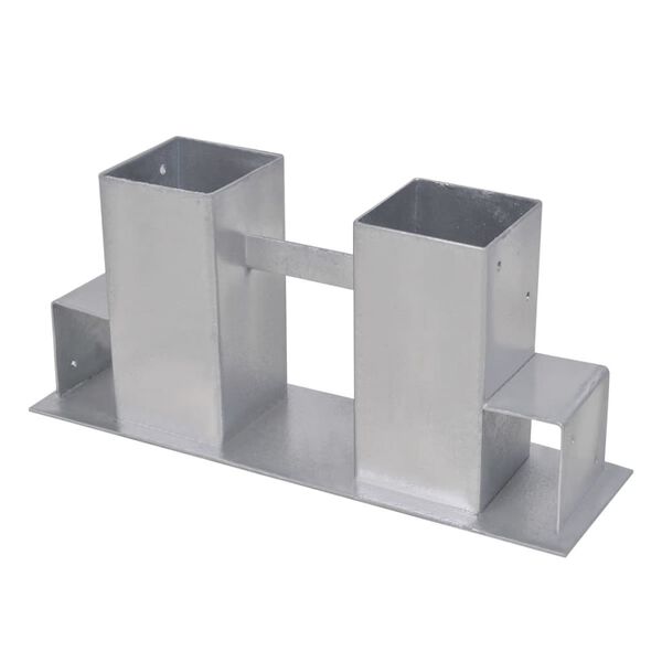 vidaXL Soporte para el apilamiento de le&ntilde;a 4 uds acero plateado