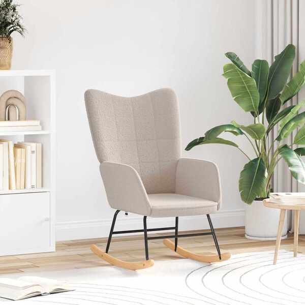 vidaXL Mecedora Gris Claro Tela Sherpa