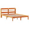 vidaXL Estructura cama con cabecero madera pino marr&oacute;n cera 120x190 cm