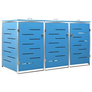 vidaXL Cobertizo para tres contenedores basura acero 207x77,5x115 cm