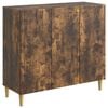vidaXL Aparador Roble Ahumado 89 x 34,5 x 80 cm Madera de Ingenier&iacute;a