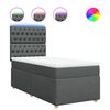vidaXL Cama box spring con colch&oacute;n tela gris oscuro 100x200 cm