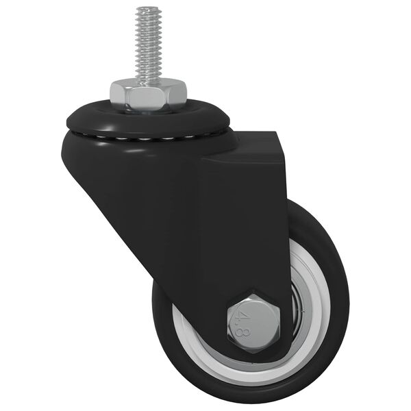 vidaXL Rueda giratoria 12 pcs Negro 40,4 x 40,4 x 19,7 mm