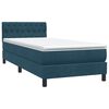 vidaXL Cama box spring con colch&oacute;n terciopelo azul oscuro 80x210 cm