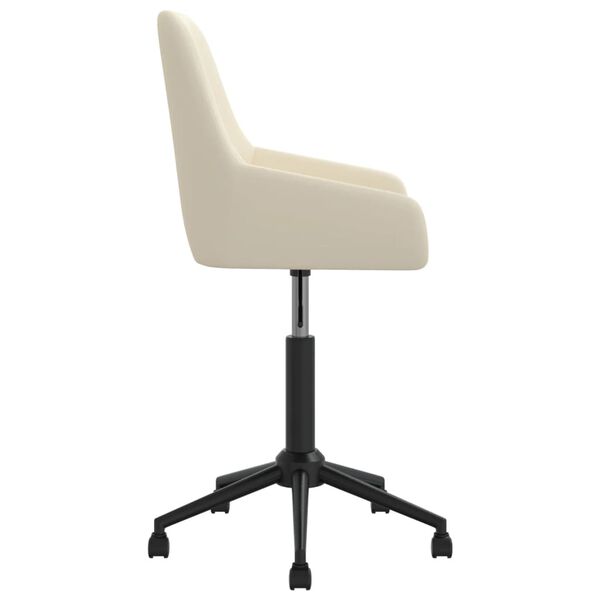 vidaXL Silla de oficina giratoria de terciopelo color crema