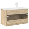 vidaXL Mueble de ba&ntilde;o con lavabo incorporado y grifo roble Sonoma