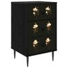 vidaXL Mesa de noche BREMEN Roble Negro 36 x 33 x 61 cm