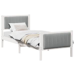 vidaXL Estructura de cama con cabecera y gris claro 75 x 190 cm