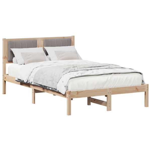 vidaXL Estructura de Cama con Cabecera Tapizada Taup&eacute; 120 x 200 cm