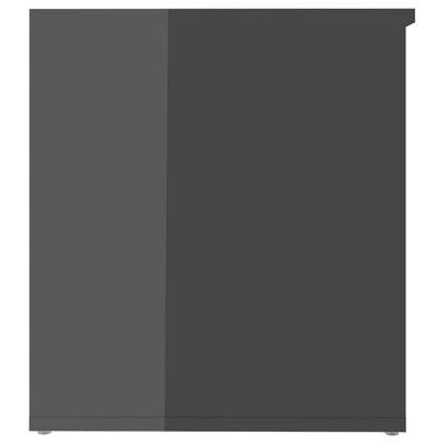 vidaXL Baúl de almacenaje madera contrachapada gris brillo 84x42x46 cm