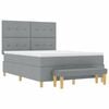 vidaXL Cama tipo Box Spring con colch&oacute;n Gris claro 140 x 200 cm tela