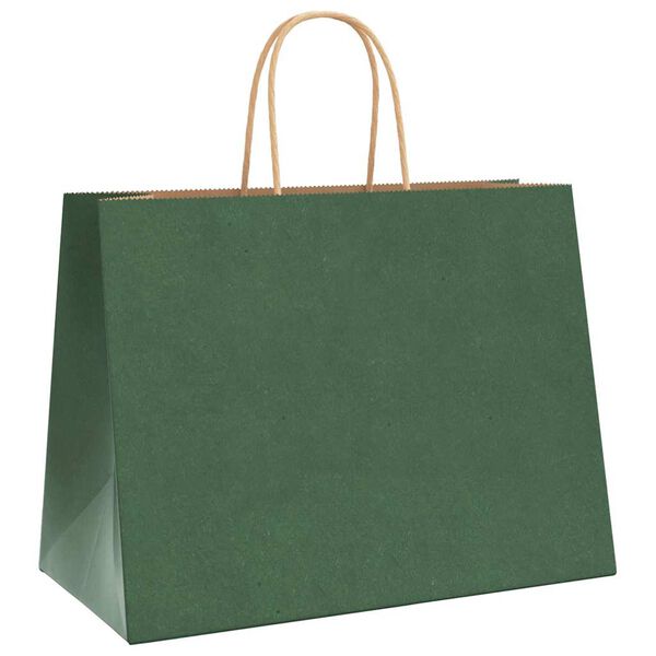 vidaXL Bolsas de papel con asas 250 uds verde 32x17x25 cm