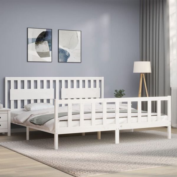 vidaXL Estructura de cama sin colchón madera maciza blanca 200x200 cm