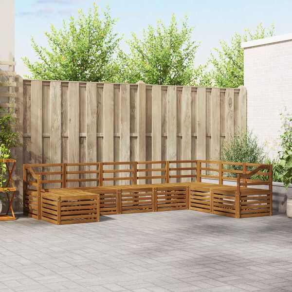 vidaXL Juegos de sof&aacute;s 8 pcs Natural Madera de Acacia S&oacute;lida