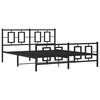 vidaXL Estructura cama sin colchón con estribo metal negro 150x200 cm
