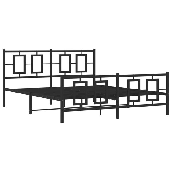 vidaXL Estructura cama sin colchón con estribo metal negro 150x200 cm