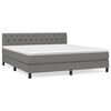 vidaXL Cama box spring con colch&oacute;n tela gris oscuro 160x200 cm