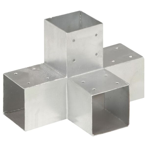 vidaXL Conectores de postes en X 4 uds metal galvanizado 91x91 mm