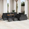 vidaXL Conjunto de sof&aacute; de jard&iacute;n 14 pcs Negro rat&aacute;n sint&eacute;tico