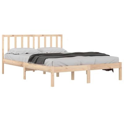 vidaXL Estructura cama madera doble pequeña maciza de pino 120x190 cm