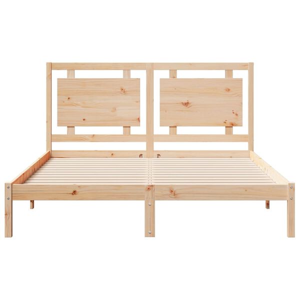 vidaXL Cama extralarga sin colch&oacute;n madera maciza 140x210 cm