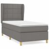 vidaXL Cama box spring con colch&oacute;n tela gris oscuro 90x200 cm